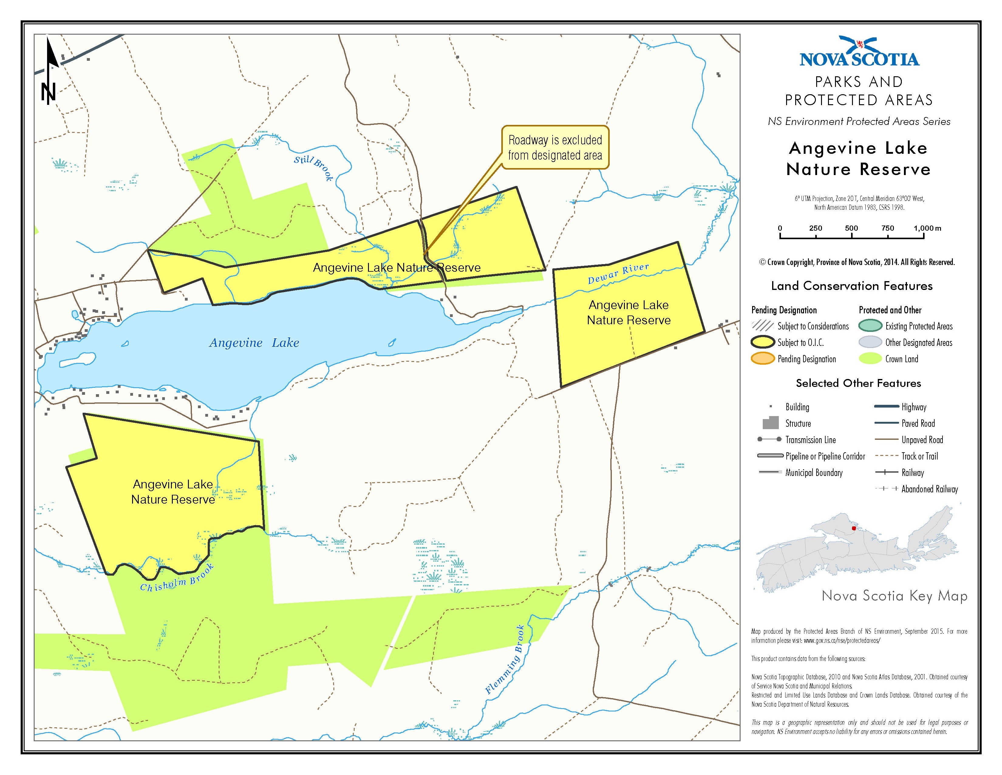 Approximate boundaries of Angevine Lake Nature Reserve